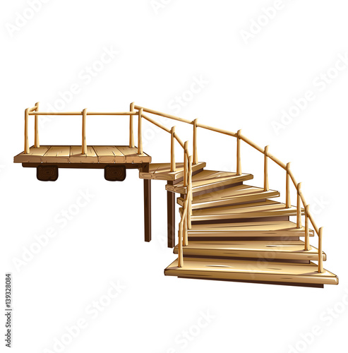 wooden spiral staircase