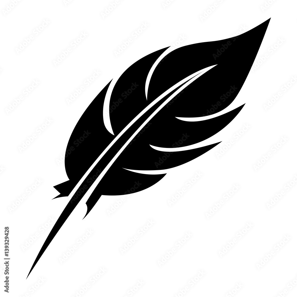black feather icon stock, vector illustraction design image black feather icon stock, vector illustraction design image