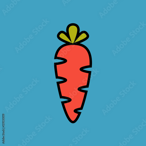 Flat carrot icon. Carrot for web, design, button, printing, decoration, receipt