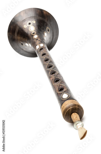 isolated zurna musical instrument on white background