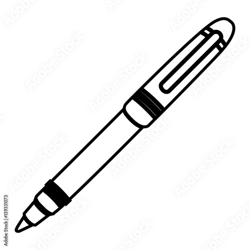 white figure ballpoint icon, vector illustraction design