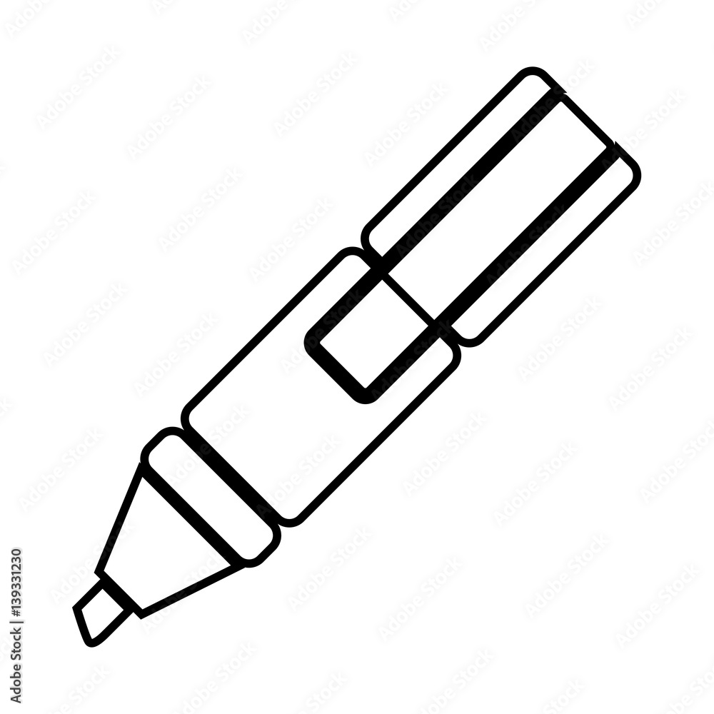 white figure highlighter pen icon, vector illustraction design white figure highlighter pen icon, vector illustraction design