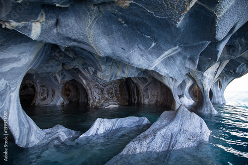 Part of Marble Caves in General Carrera lake, Chile Chico, Patagonia, Chile
