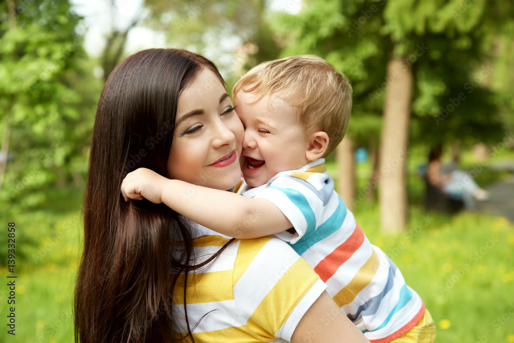 portrait of mother and son