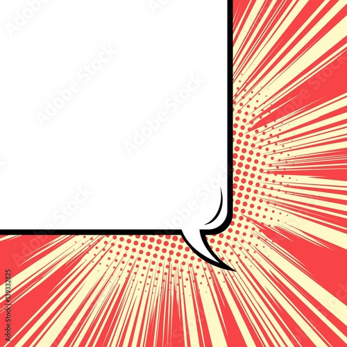 Abstract creative concept vector comic pop art style blank, layout template with clouds beams and isolated dots background. For sale banner, empty speech bubble set, illustration halftone book design.