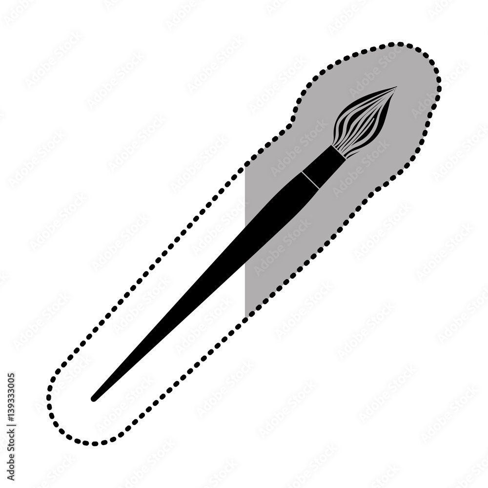dark contour paint brush icon, vector illustraction design image dark contour paint brush icon, vector illustraction design image