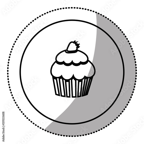 silhouette emblem muffin icon  vector illustraction design image