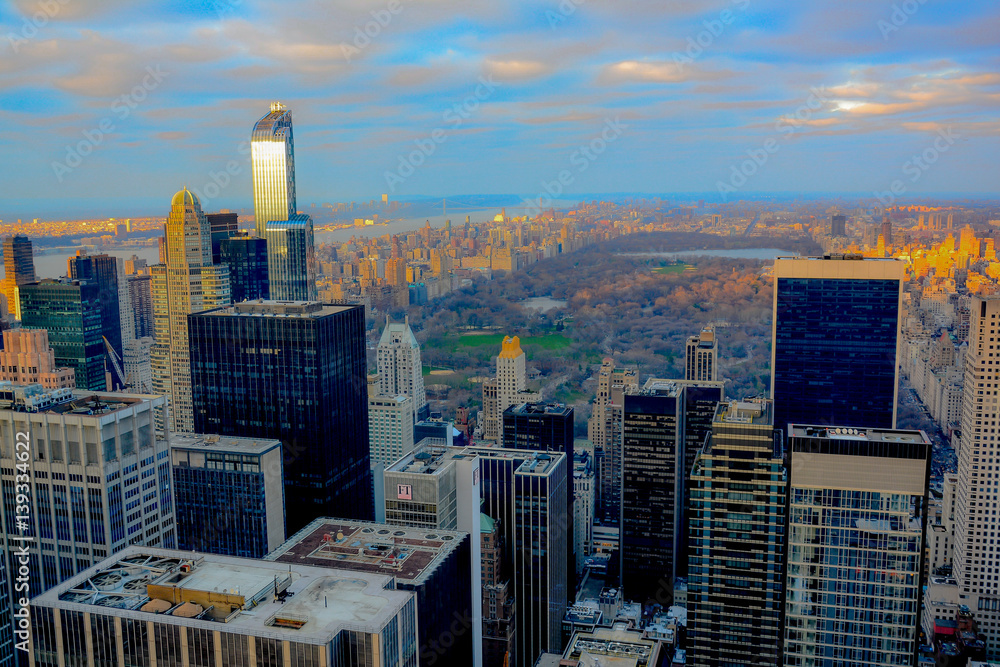 Obraz premium view of new york city at night