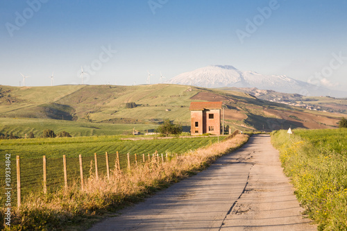 Tableau sur toile Country road in Sicily