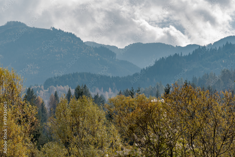 Autumn colors on the Italian Alps in Trentino Alto Adige