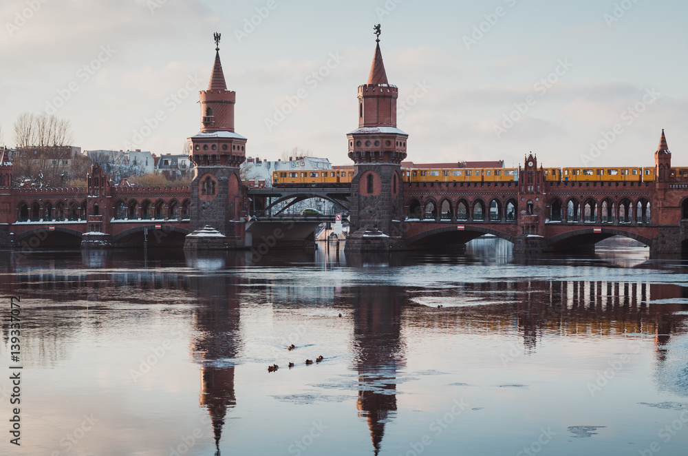 Oberbaumbridge Berlin in winter