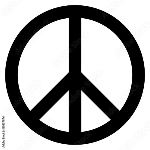 Peace symbol. The symbol originally designed for the British nuclear disarmament movement is now widely used. Vector Format.
