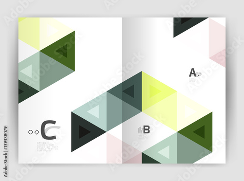 Abstract background with color triangles, annual report print backdrop