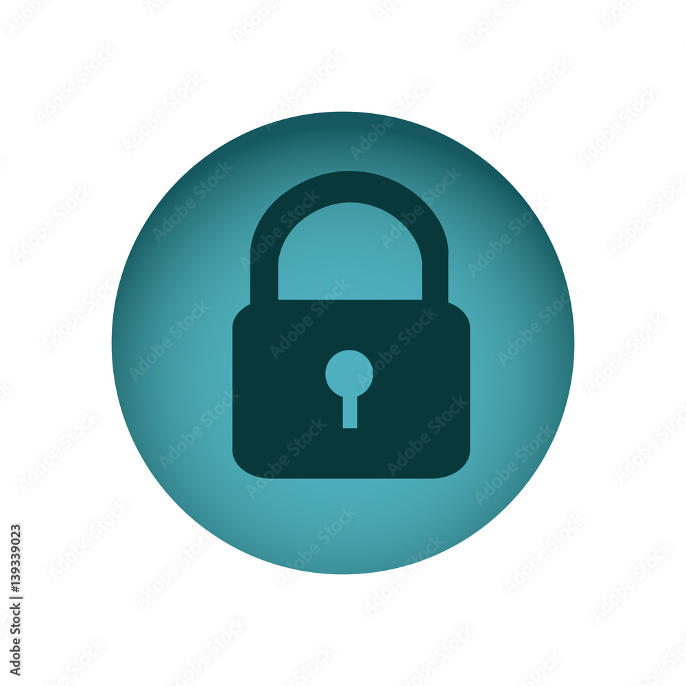 blue emblem lock icon, vector illustraction design image blue emblem lock icon, vector illustraction design image