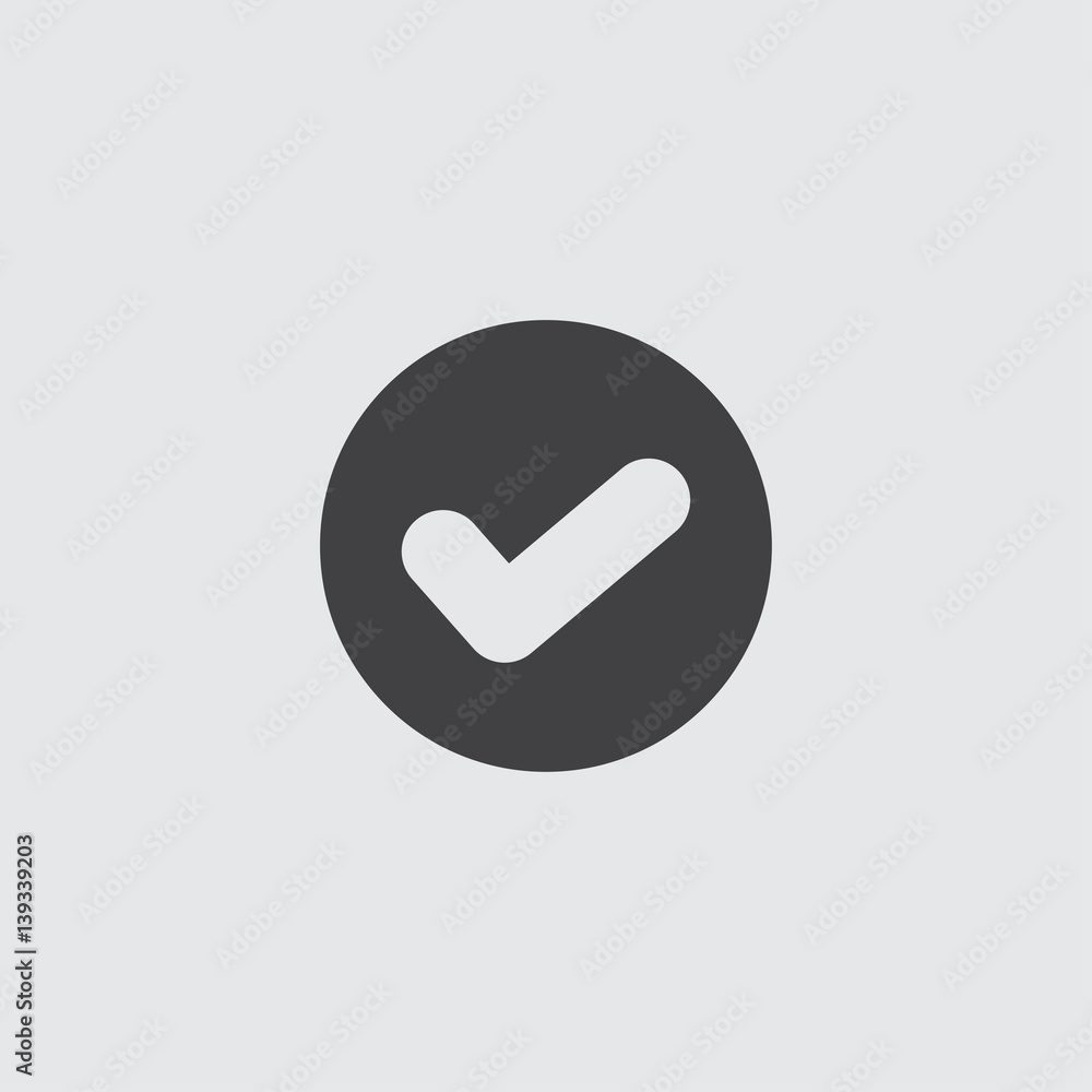 Checkmark icon in a flat design in black color. Vector illustration eps10 Checkmark icon in a flat design in black color. Vector illustration eps10
