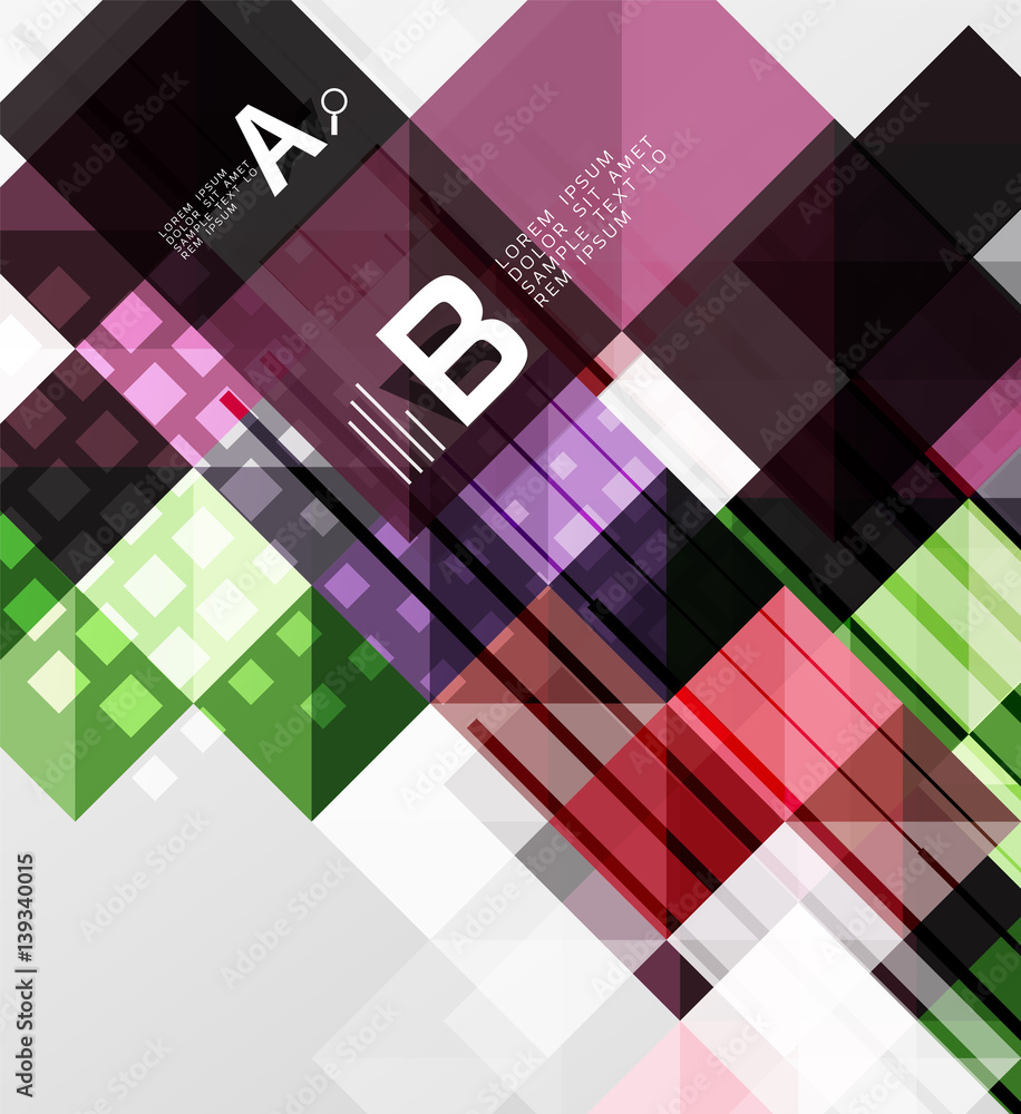Square elements with infographics and options Square elements with infographics and options