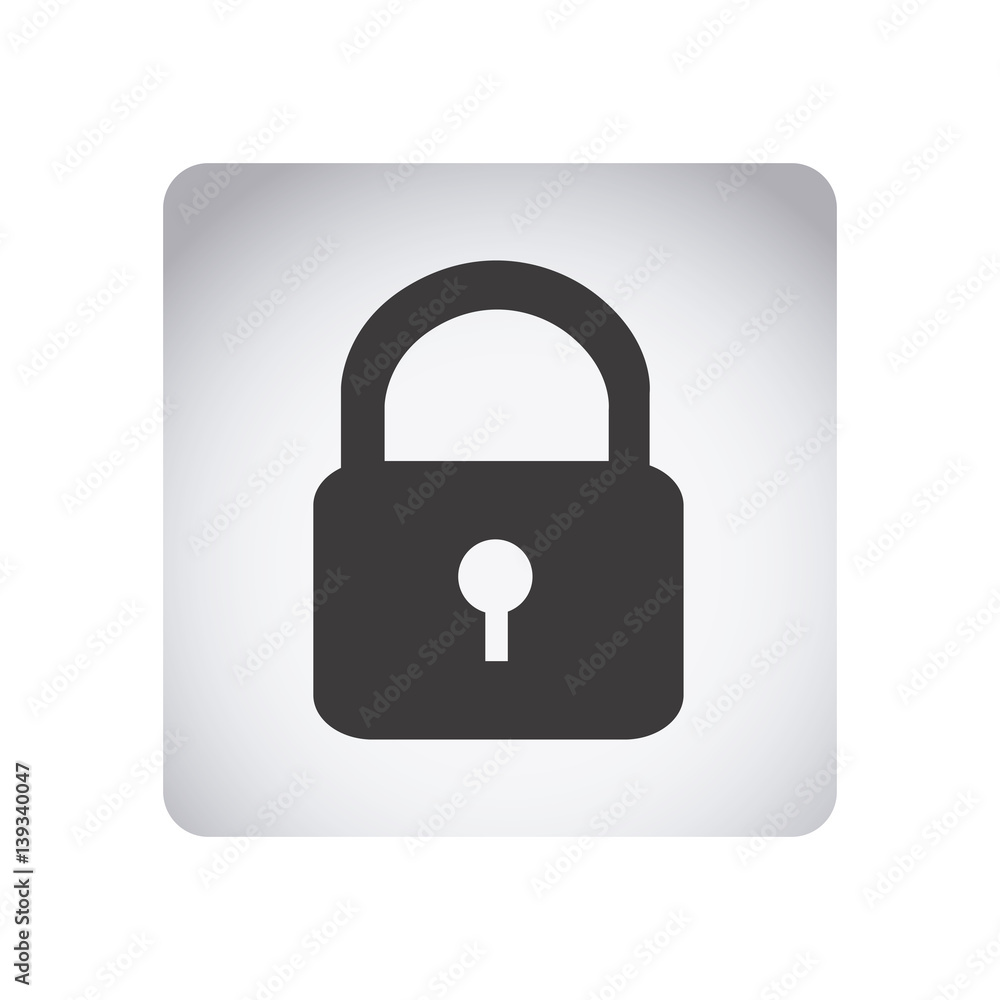 gray emblem lock icon, vector illustraction design image gray emblem lock icon, vector illustraction design image