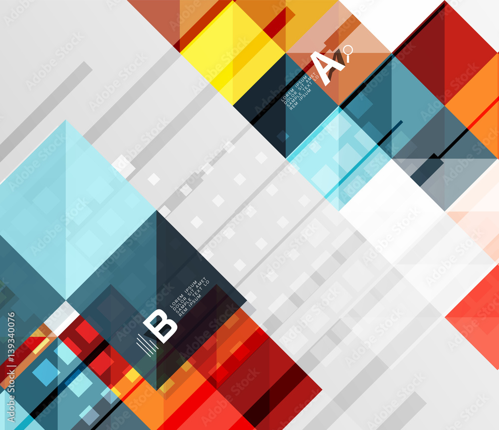 Square elements with infographics and options Square elements with infographics and options