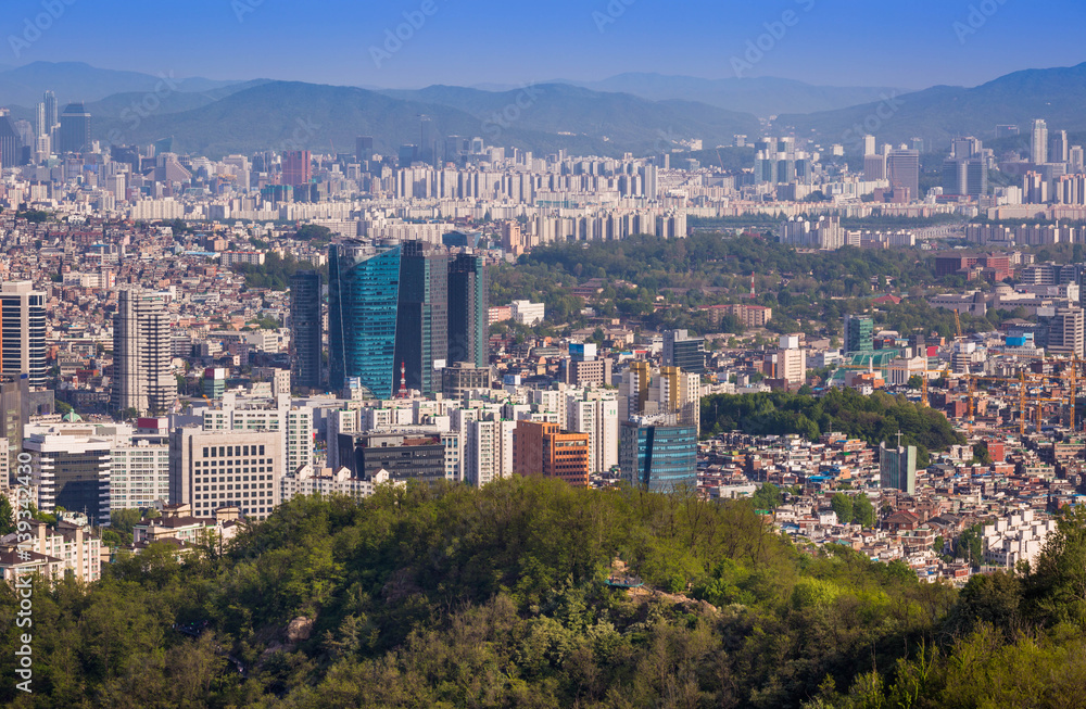 Seoul city, Downtown skyline, South Korea