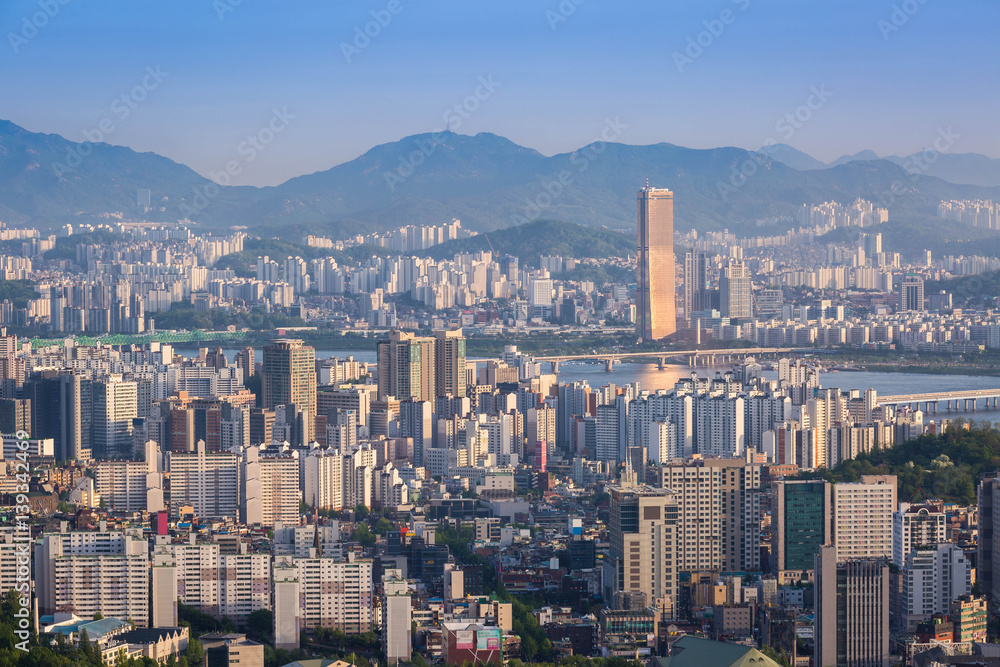 Seoul city, Downtown skyline, South Korea