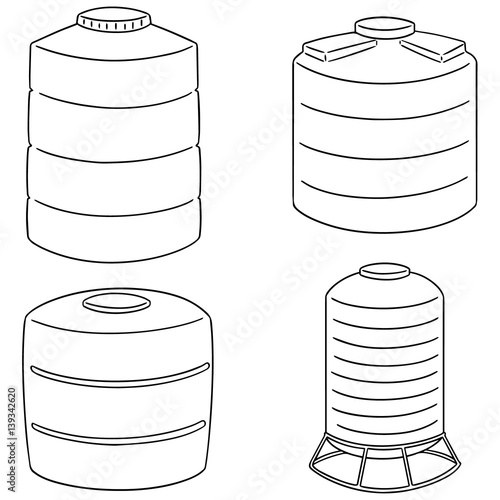 vector set of water storage tank