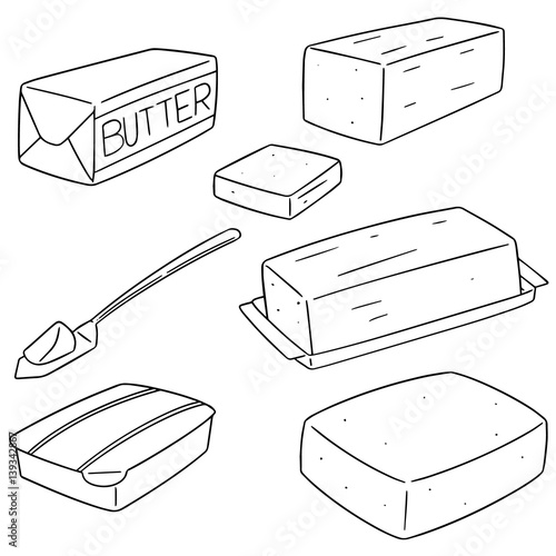 vector set of butter