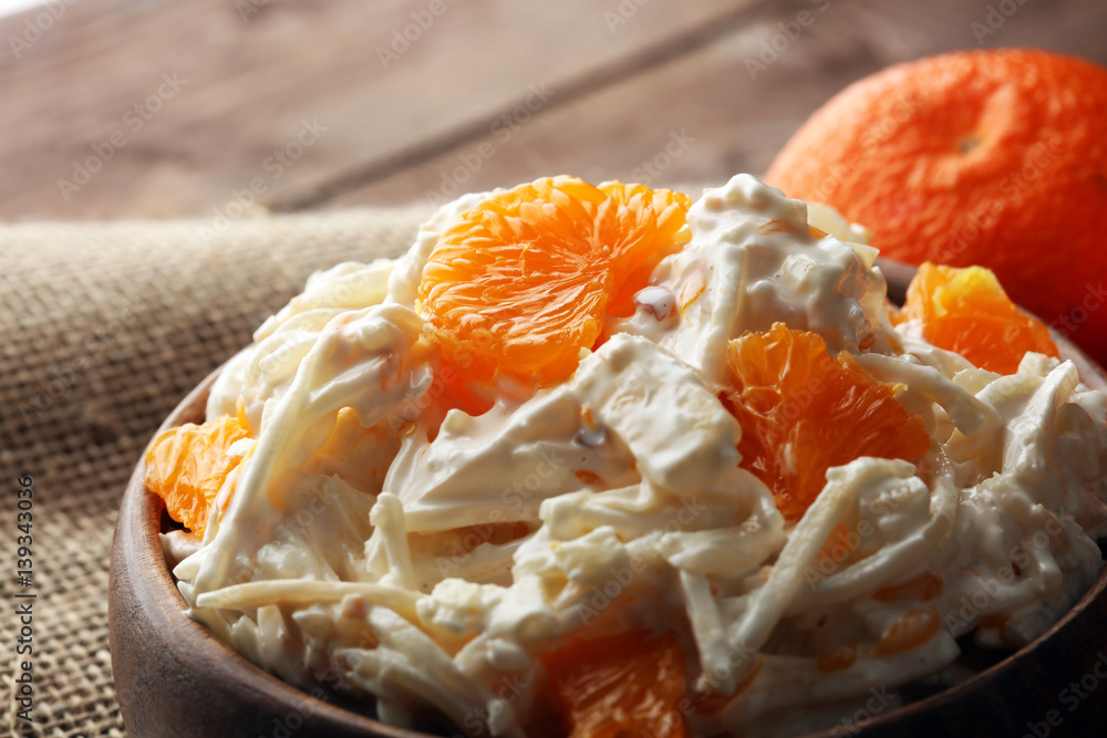 Waldorf salad with tangerines and apples Waldorf salad with tangerines and apples