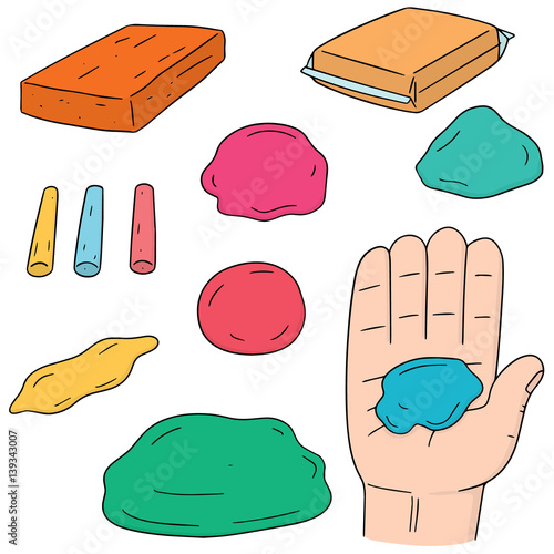 vector set of clay for kid