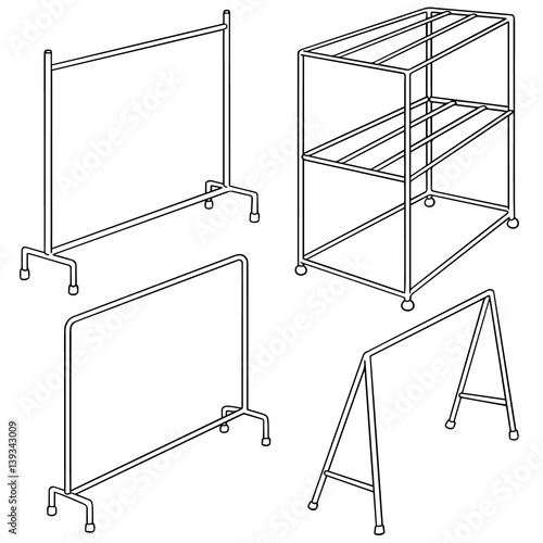 vector set of cloth rack