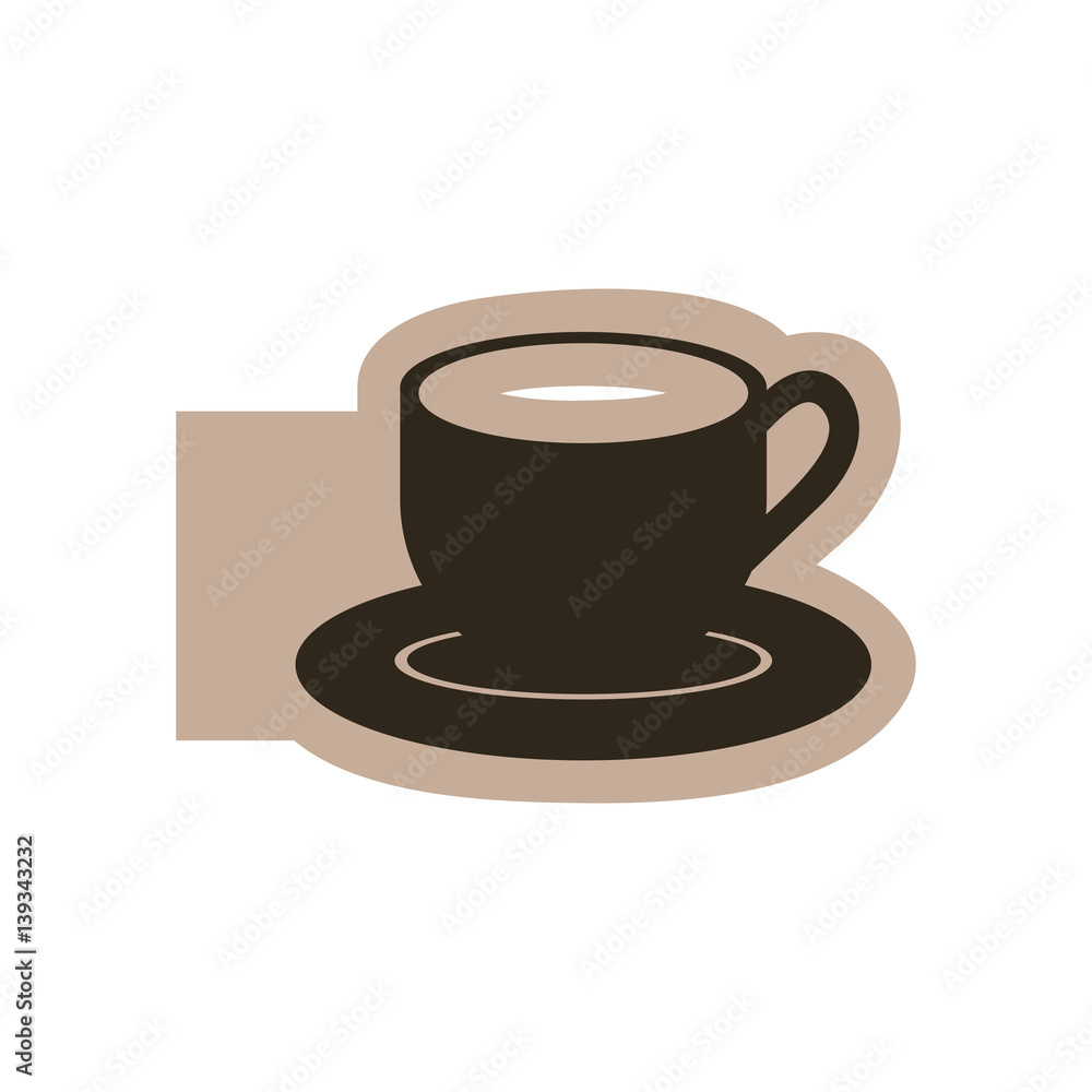silhouette emblem cup with plate icon, vector illustraction design image silhouette emblem cup with plate icon, vector illustraction design image