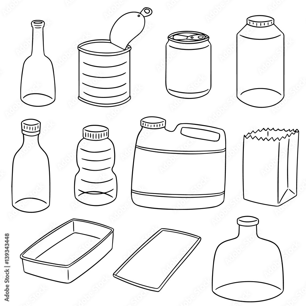 Fotografie vector set of recycle item