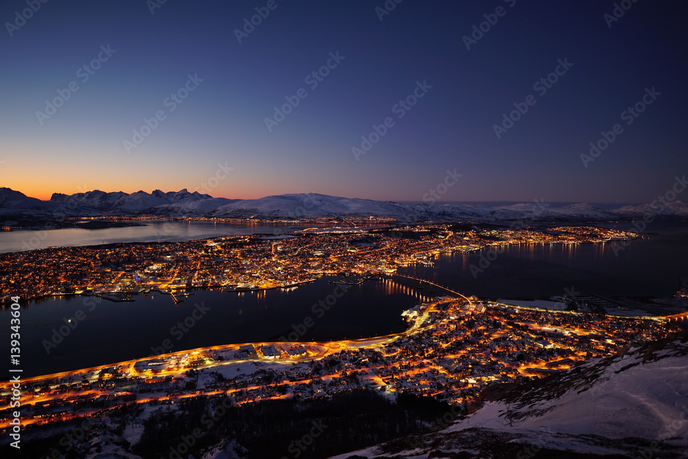 Aussicht auf Tromsø, Abendstimmung