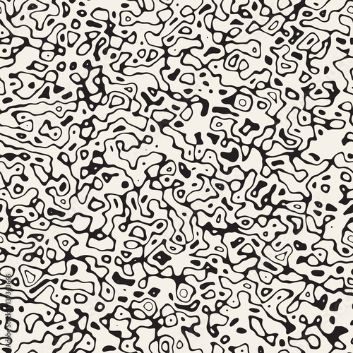Noise Grunge Abstract Texture. Vector Seamless Black And White Pattern. © Samolevsky