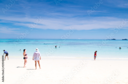 Beach blur with people for background.