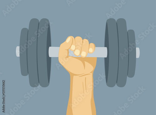 Hands lifted dumbell weight - winer and strength concept 