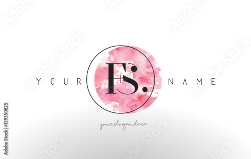 FS Letter Logo Design with Watercolor Circular Brush Stroke.