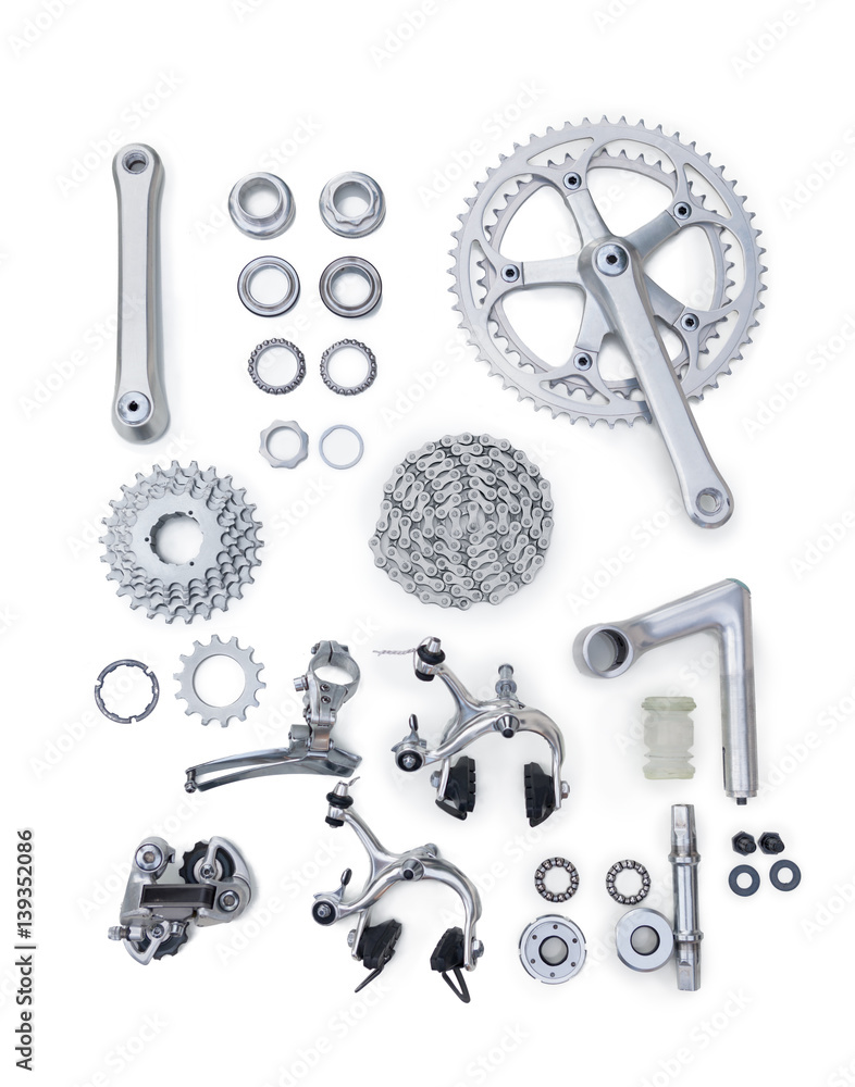 Obraz premium Set of bicycle spare parts