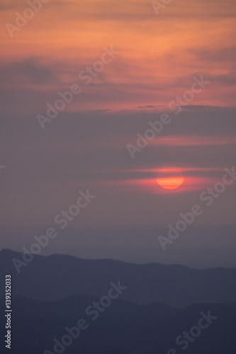 sunrise with mountains (sunrise)   © thanespong