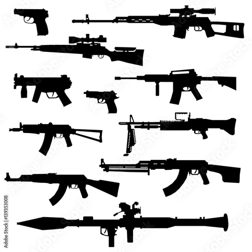 silhouette of various weapon photo