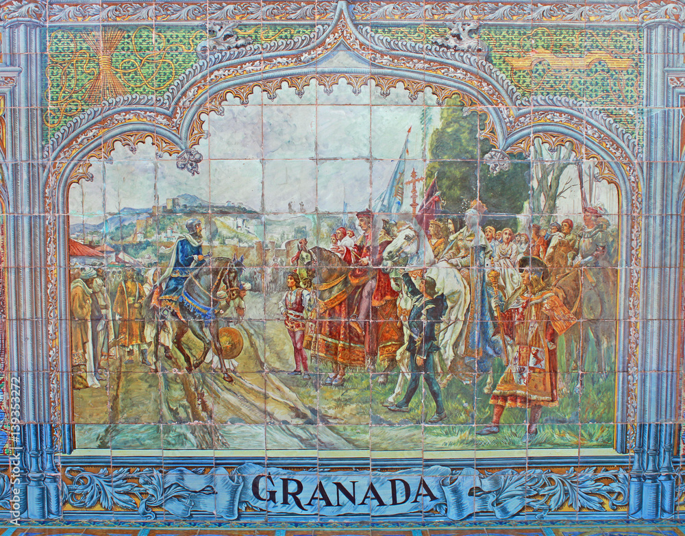 Naklejka premium Espagne, ville de Séville, place d'Espagne