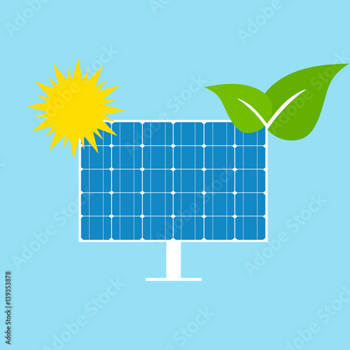 solar battery on a blue background