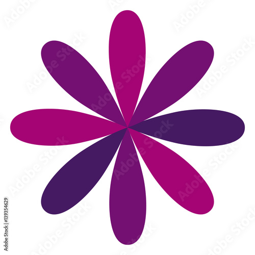 purple flower formed by some petals vector illustration
