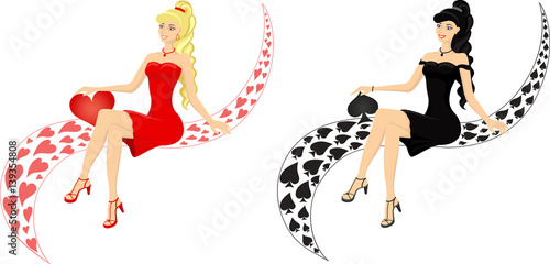 Queen of hearts and queen of spades