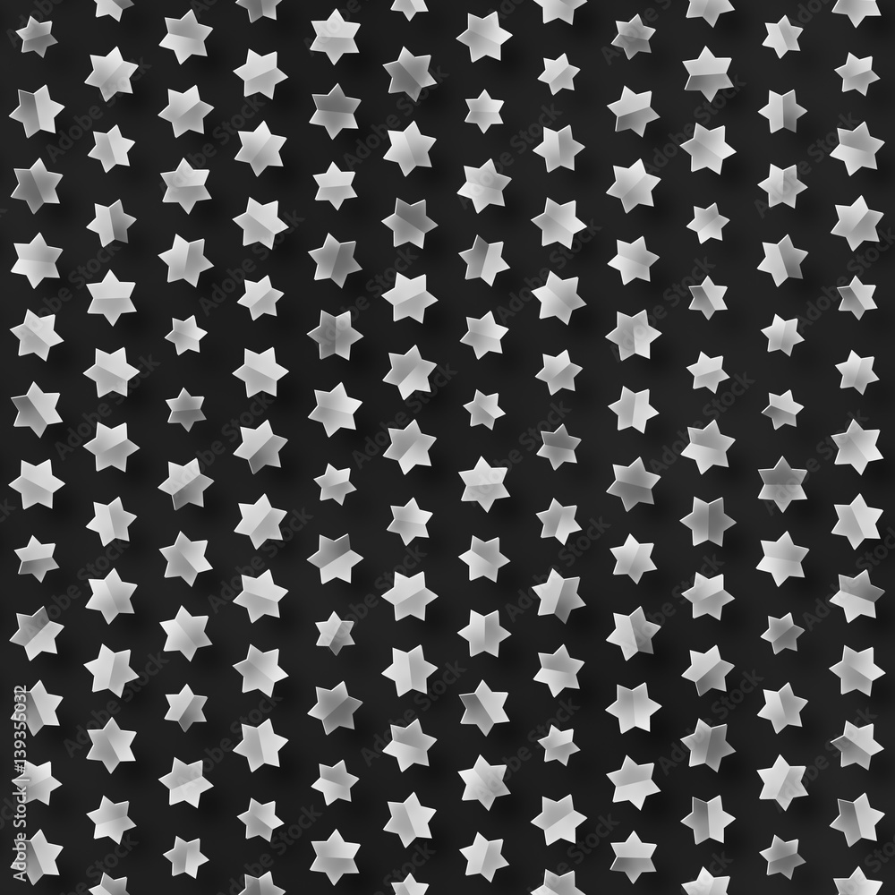 Scattered Geometric Shaded Shapes. Abstract Seamless Monochrome Pattern. Scattered Geometric Shaded Shapes. Abstract Seamless Monochrome Pattern.