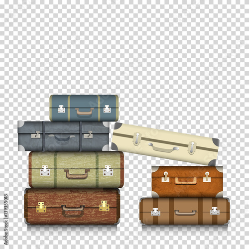 Suitcases on transparent background