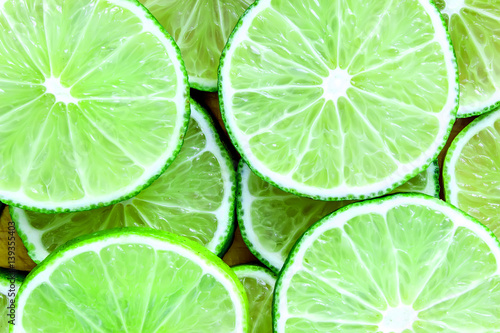Fresh lime slices background