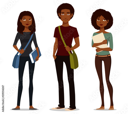 African American students in casual clothes