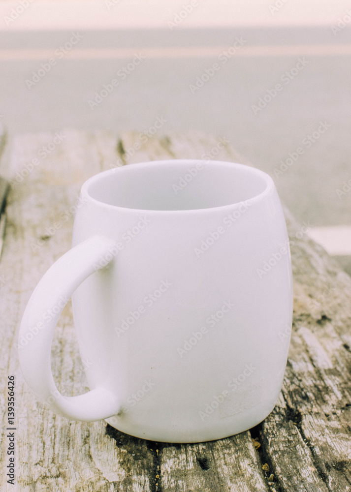coffee in my white cup on wood tabel coffee in my white cup on wood tabel