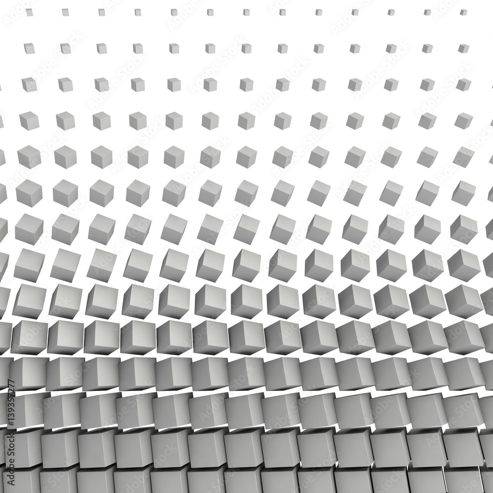3D cubes composition on white background 3D cubes composition on white background