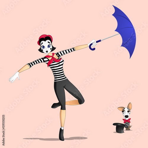 Girl mime performance